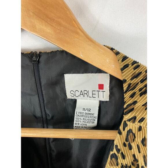 Scarlett Vintage Animal Print Pleated Maxi Dress size 11/12 - Picture 3 of 5